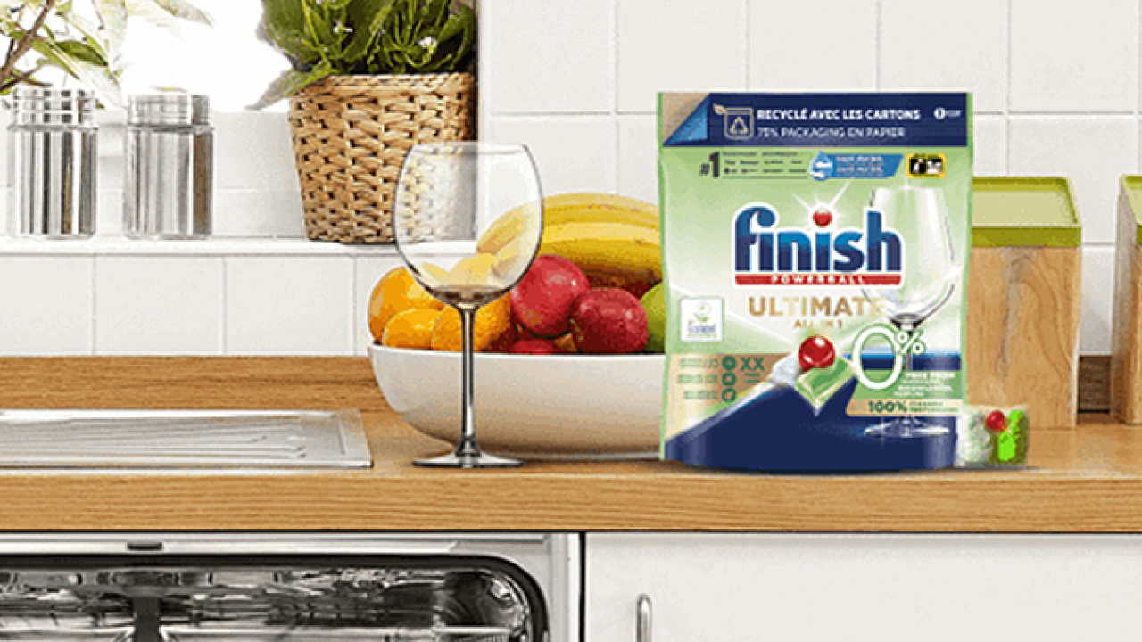 Mondi has helped Reckitt on its sustainability journey by designing new paper-based packaging for the company’s Finish dishwasher tablets, which reduces plastic by 75 percent and will eliminate more than 2,000 tons of plastic each year once the roll-out is complete