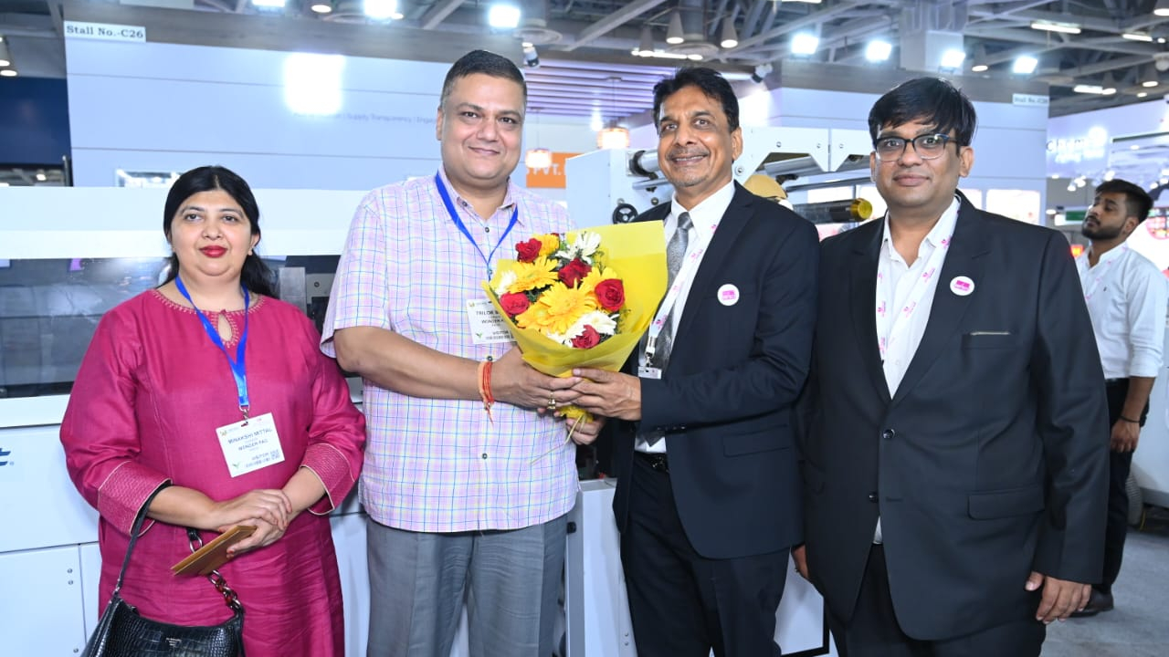 (L-R) Minakshi Mittal and Trilok Mittal of Wonderpac, TP Jain, MD of Monotech Systems, Jimit Mittal, president of Jetsci Global