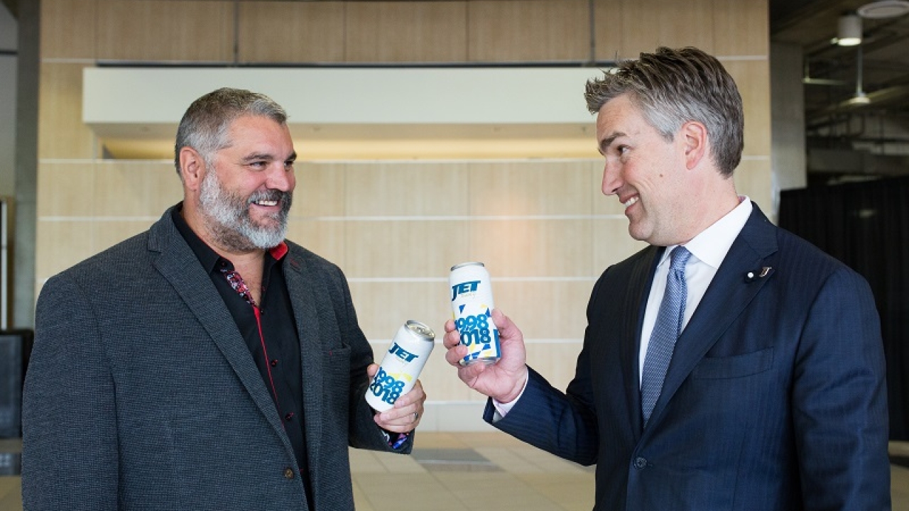 Jet Label vice president Rod Froment (left) and Darrell Friesen (right), president