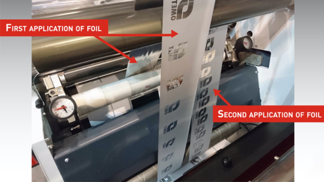 Omet has launched Cold Foil Saver which allows printers to use the same foil twice