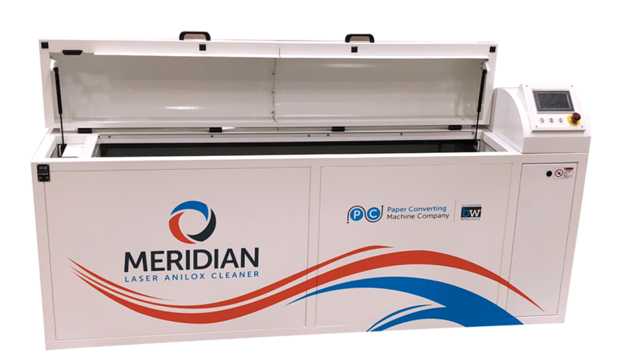 The Meridian laser anilox cleaner provides one-pass cleaning said to ‘achieve like-new anilox surface conditions at unprecedented speeds’ Poly Print installs PCMC Meridian
