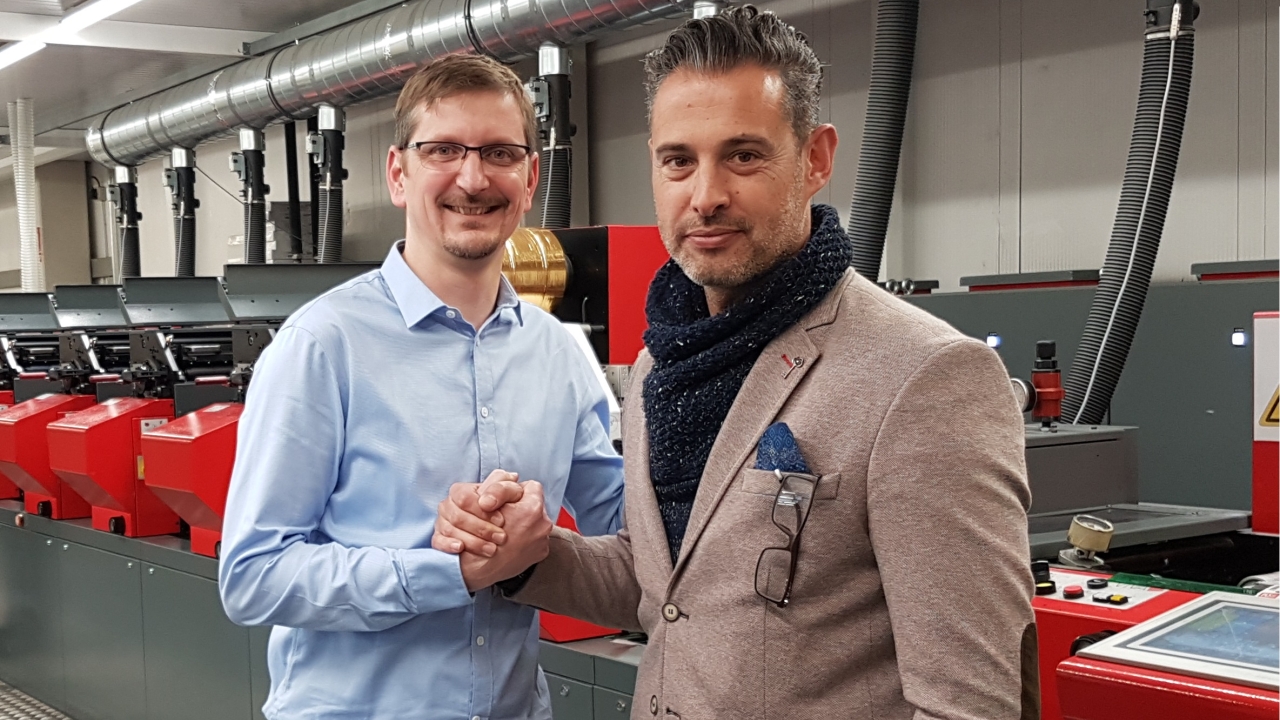 Pierre Panel (left), export sales manager at Codimag, with Eduard Segarra (right), commercial director, narrow web, Lapeyra y Taltavull Codimag appoints Aniflo agent in Iberia