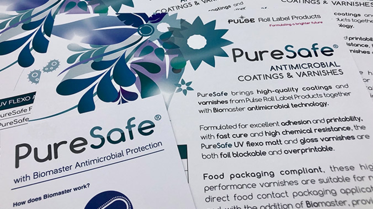 Pulse Roll Label Products has partnered with Addmaster to develop PureSafe, a new range of antimicrobial varnishes and coatings 