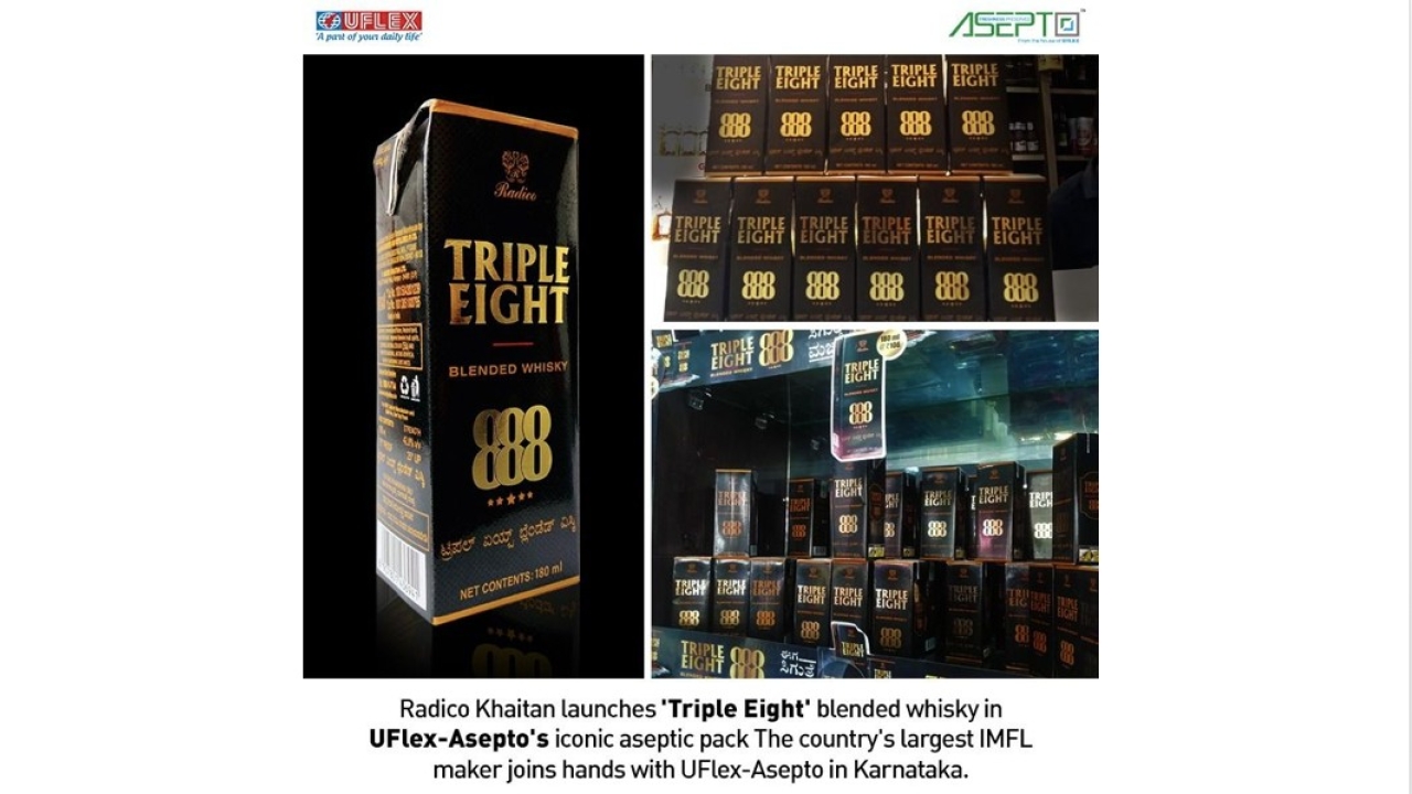 Radico Khaitan launches whisky in UFlex–Asepto’s aseptic pack