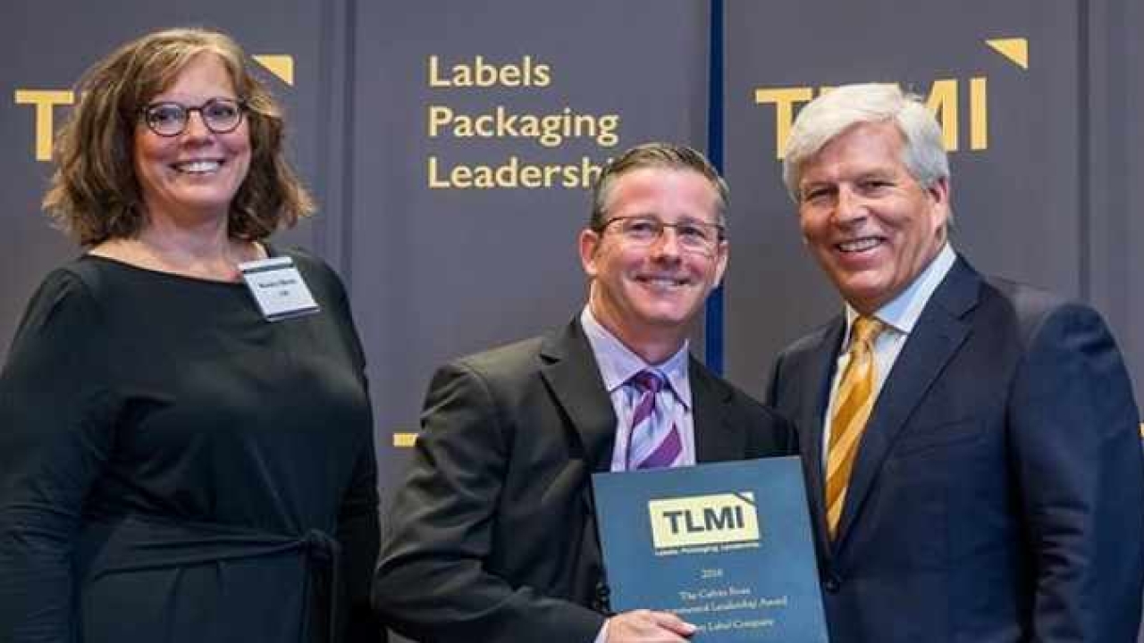 Rosalyn Bandy, TLMI’s VP of sustainability, Scott Pillsbury, Rose City Label, Craig Moreland, past TLMI chairman Rosalyn Bandy, TLMI’s VP of sustainability, Scott Pillsbury, Rose City Label, Craig Moreland, past TLMI chairman