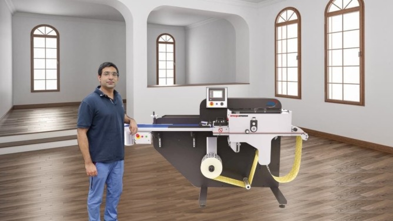 Himanshu Kapur, director of JK Fine Prints, with the new ABG RTS sheeter