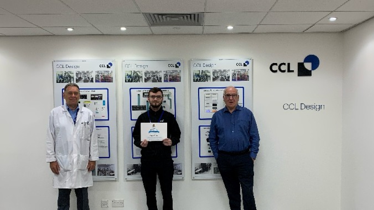 Print Scotland apprentice winner 2021 - L to R -  Scott Douglas, mentor; Robby McCann, apprentice; and Jim McKenzie