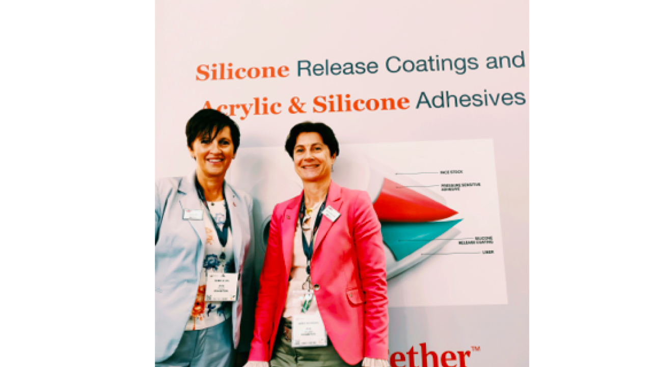 Isabelle Uhl (left) and Meike Wesseling at Dow stand during Labelexpo Europe Isabelle Uhl (left) and Meike Wesseling at Dow stand during Labelexpo Europe