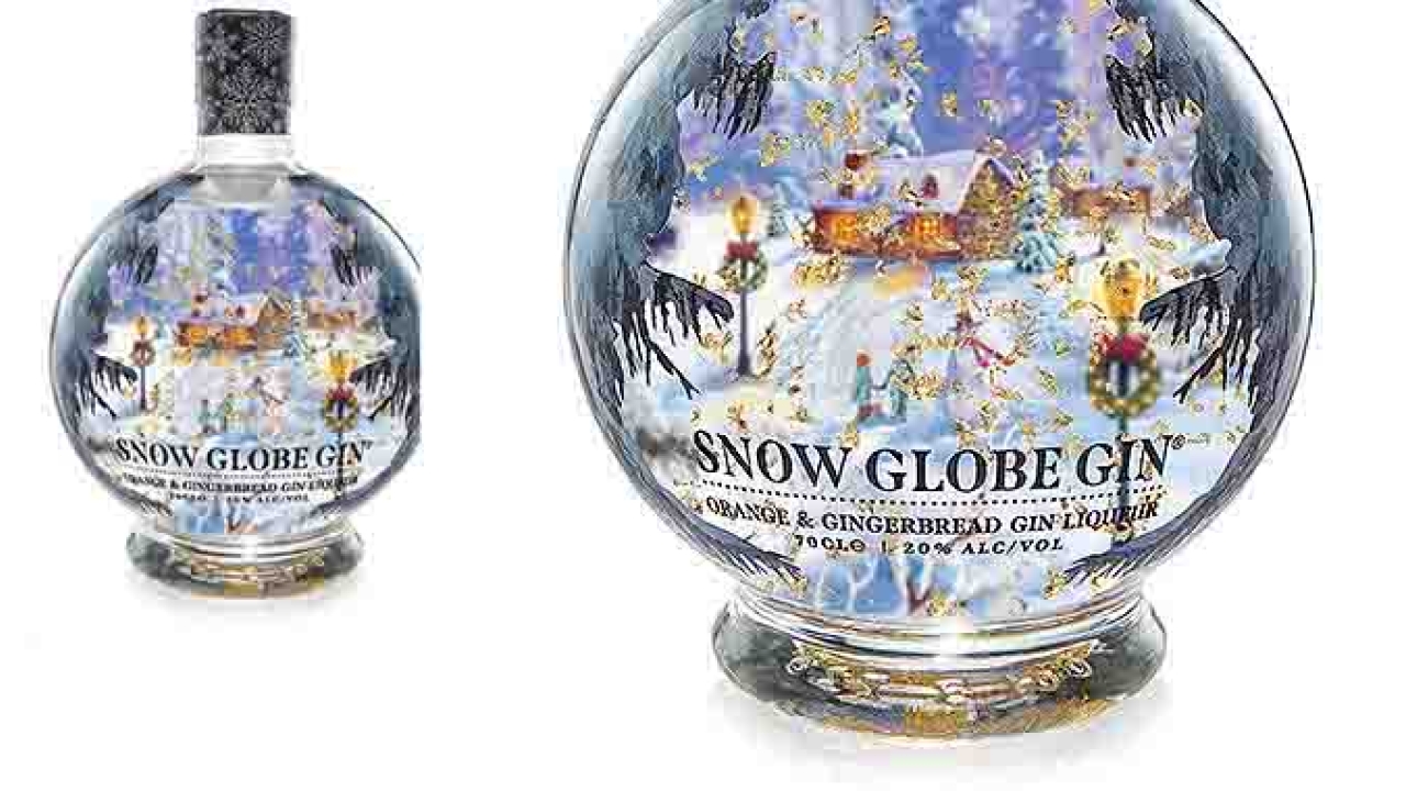 Berkshire Labels has completed a new festive shrink sleeve for Snow Globe Gin bottle Berkshire Labels has completed a new festive shrink sleeve for Snow Globe Gin bottle