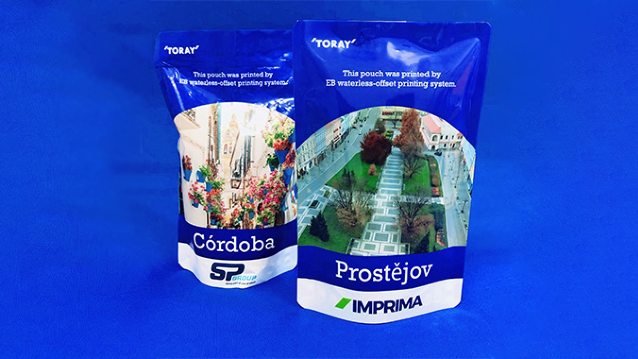 Spain’s SP Group has successfully completed a series of tests to print retort pouches with Toray’s 100 percent VOC-free waterless EB offset printing technology Spain’s SP Group has successfully completed a series of tests to print retort pouches with Toray’s 100 percent VOC-free waterless EB offset printing technology