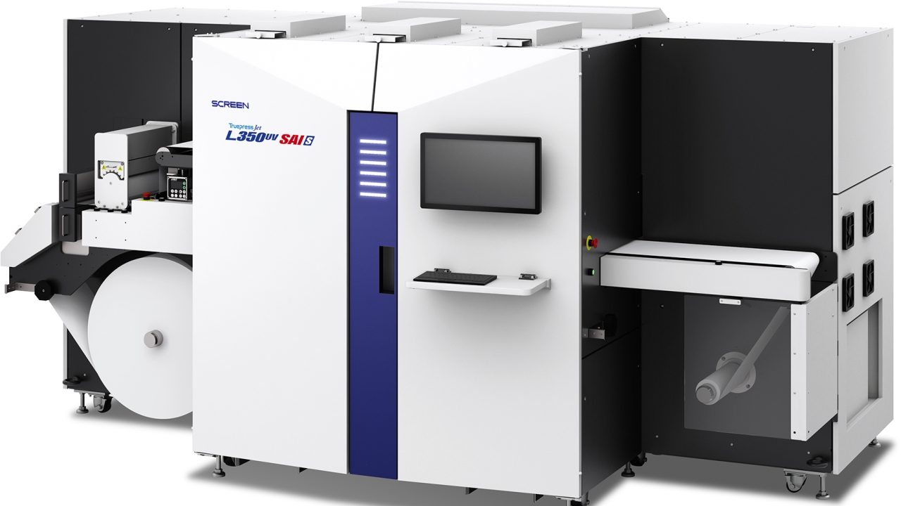 Screen has unveiled at Labelexpo Europe 2019 its new Truepress Jet L350UV SAI inkjet press