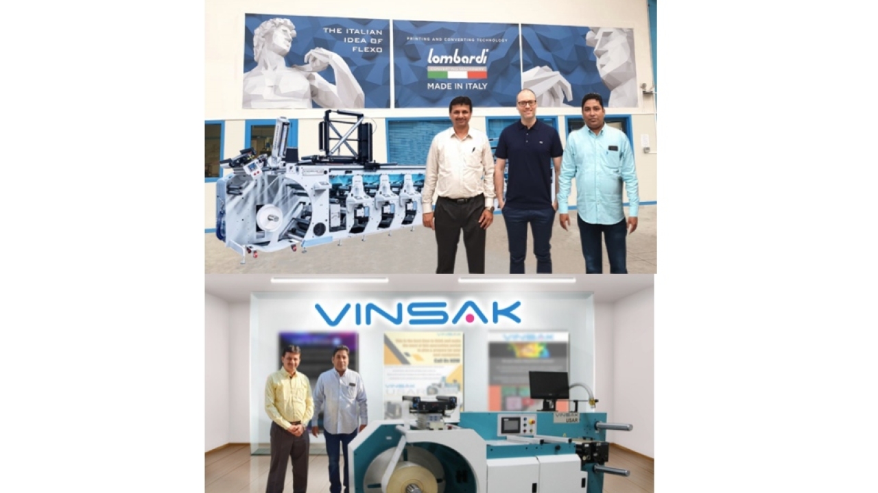 Vinsak has installed a Lombardi Synchroline 430 press along with Vinsak USAR 430-Universal slitter rewinder at the Aarya Print Pack, Mumbai.