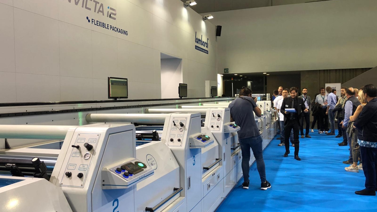 Lombardi Converting Machinery has launched at Labelexpo Europe 2019 its new Invicta i2 mid-web press for flexible packaging