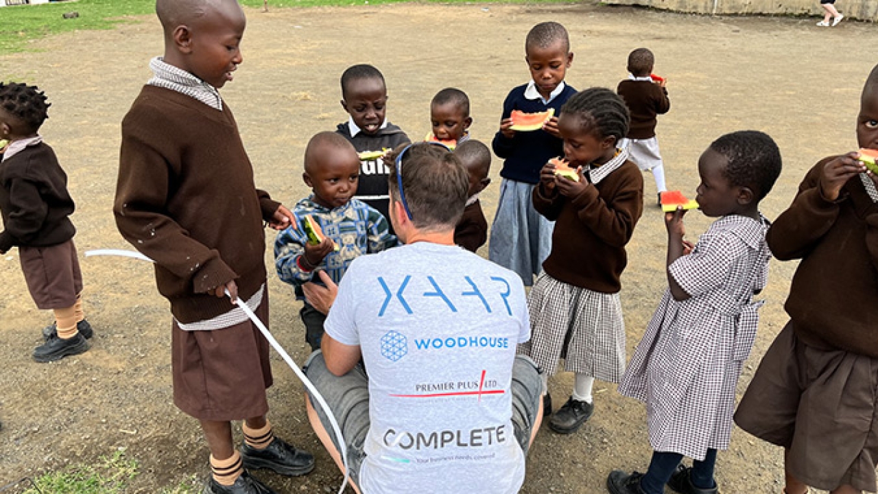 Simon Rumbles, a strategic buyer at Xaar, has joined a team of volunteers organized by Derby County Community Trust (DCCT) to help support five local schools in Nakuru, Kenya