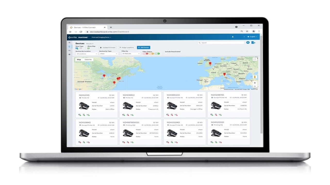 X-Rite and Pantone have launched X-Rite Link. This cloud-based platform provides real-time insights into color measurement device health. Customers can monitor their entire fleet from one central dashboard to reduce manual management, optimize performance, and streamline the servicing process.