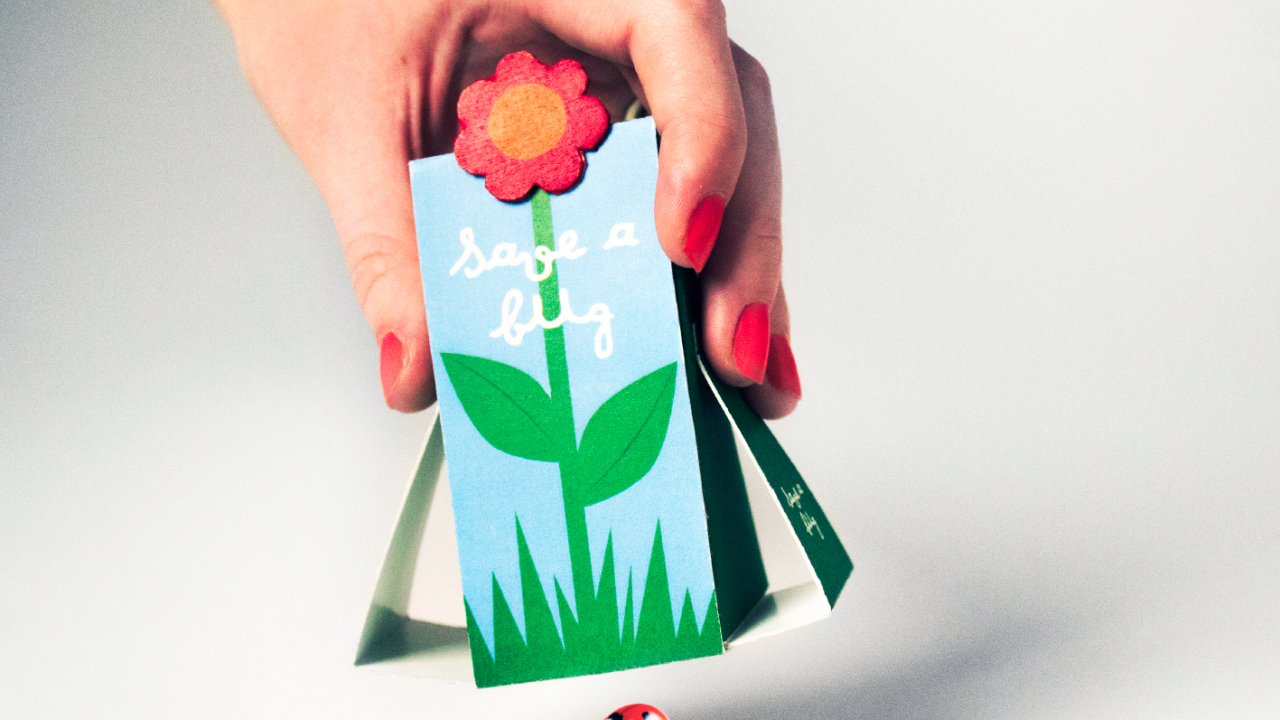 Save a Bug, designed by Marie-Sophie Fischer, is an idea for a way to save insects by transporting them from inside to outdoors, using a live trap for insects made completely from 100 percent recyclable carton Save a Bug, designed by Marie-Sophie Fischer, is an idea for a way to save insects by transporting them from inside to outdoors, using a live trap for insects made completely from 100 percent recyclable carton