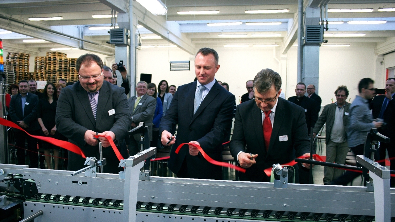 Pictured (from left): Stefan Gramann, business driver for post-press packaging equipment for Eastern Europe at Heidelberg; Jakub Bielecki, owner of ERBI; Krzysztof Wojdan, sales manager at Heidelberg Polska
