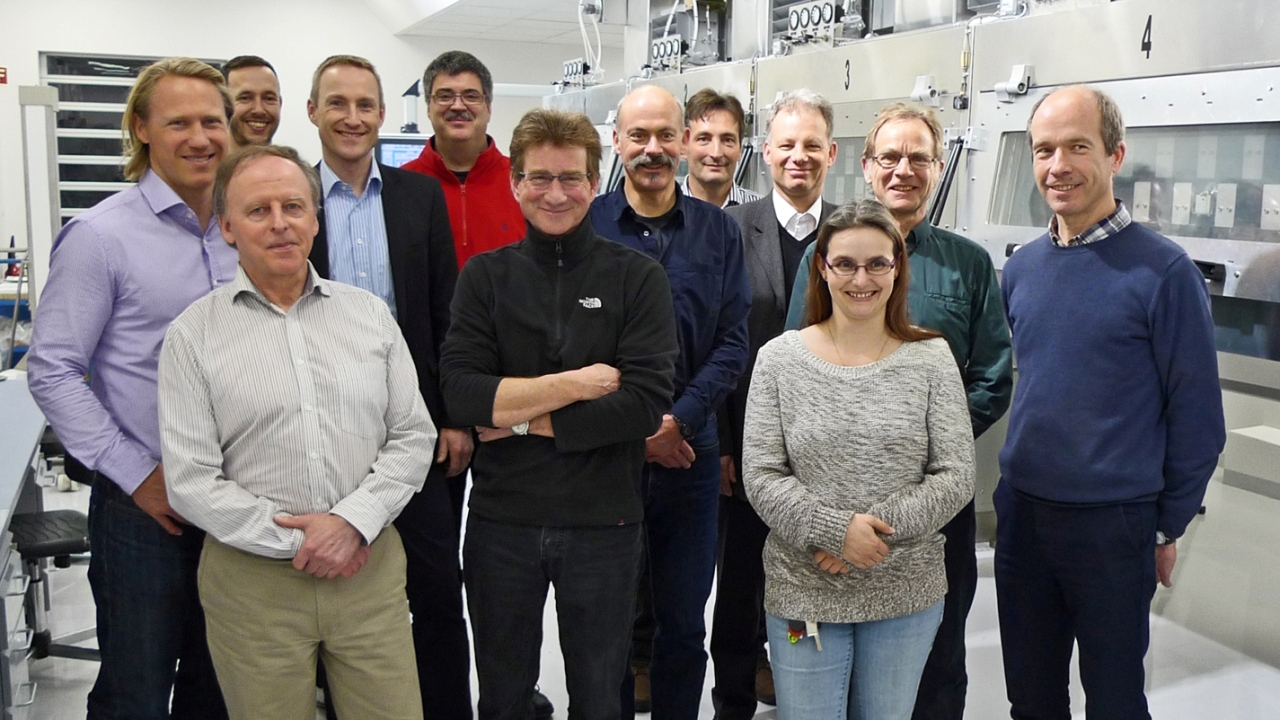 Lars Sommerhäuser (fourth from left) and 10 former employees from the research and development department of Ilford Imaging have joined wifag // polytype