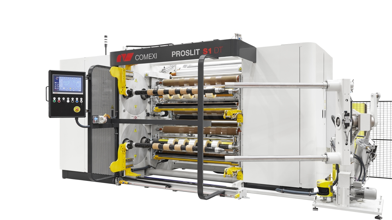 Comexi Group has developed a new double turret slitter rewinder, the Comexi Proslit S1 DT Comexi Group has developed a new double turret slitter rewinder, the Comexi Proslit S1 DT