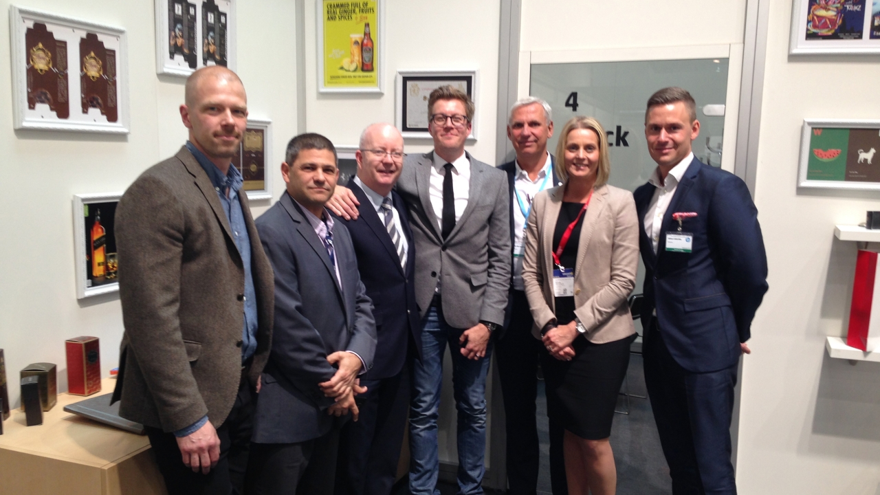 Pictured (from left): Stefan Dahl, production manager at Gafs Kartong; Eitan Varon, executive vice-president at Highcon; Nigel Tracey, Highcon international sales director; Lasse Svärd, sales director and co-owner of Gafs Kartong; Jan Olof Jungersten, Visutech CEO; Annelill Annvik, managing director of sales at Gafs Kartong; and Johan Lidström, head of post-press solutions at Visutech