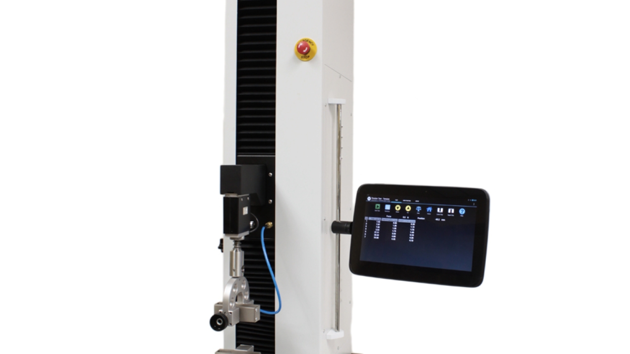 A new option has been added to the Thwing-Albert EJA Vantage Series universal testing machine that allows various tests to be completed without a computer A new option has been added to the Thwing-Albert EJA Vantage Series universal testing machine that allows various tests to be completed without a computer