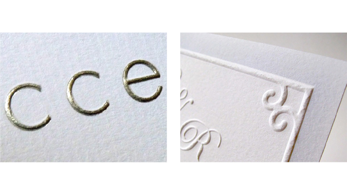 Figure 2.12 - Typical embellishments used in label printing (foil stamping and embossing)