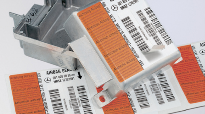 Figure 7.3 Schreiner’s security labels offer protection for automotive parts