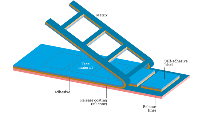 Figure 2.2 - Removal of matrix waste cleanly after die-cutting