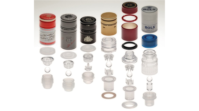 Figure 3.2 - Various tamper evident non-refillable systems exist. Picture- Guala Closures