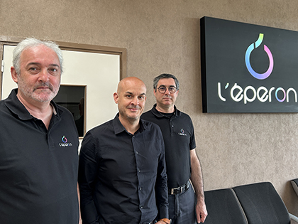 L-R: Laurent Millon, Christophe Vavassori and Eric Villemaine took the decision to switch to UV LED curing. 