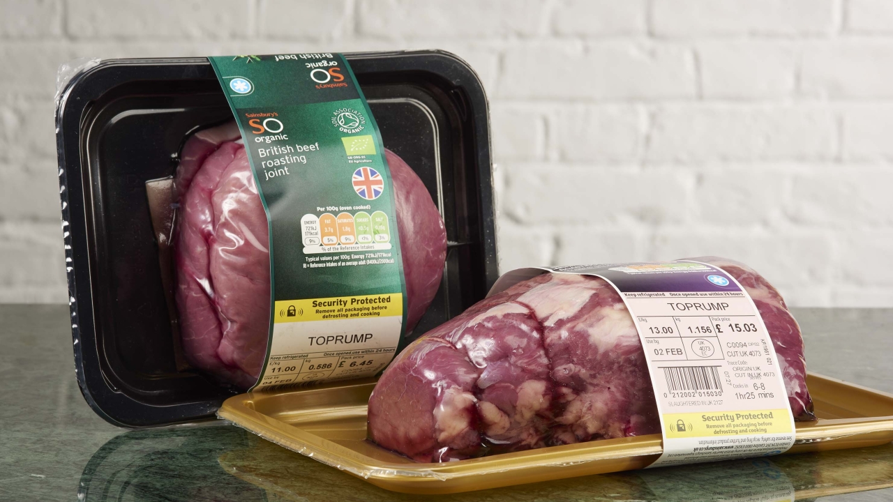 Recent linerless labeling introductions have included slidable, skin-pack and super-protruding labels for bulky products, such as whole joints of meat