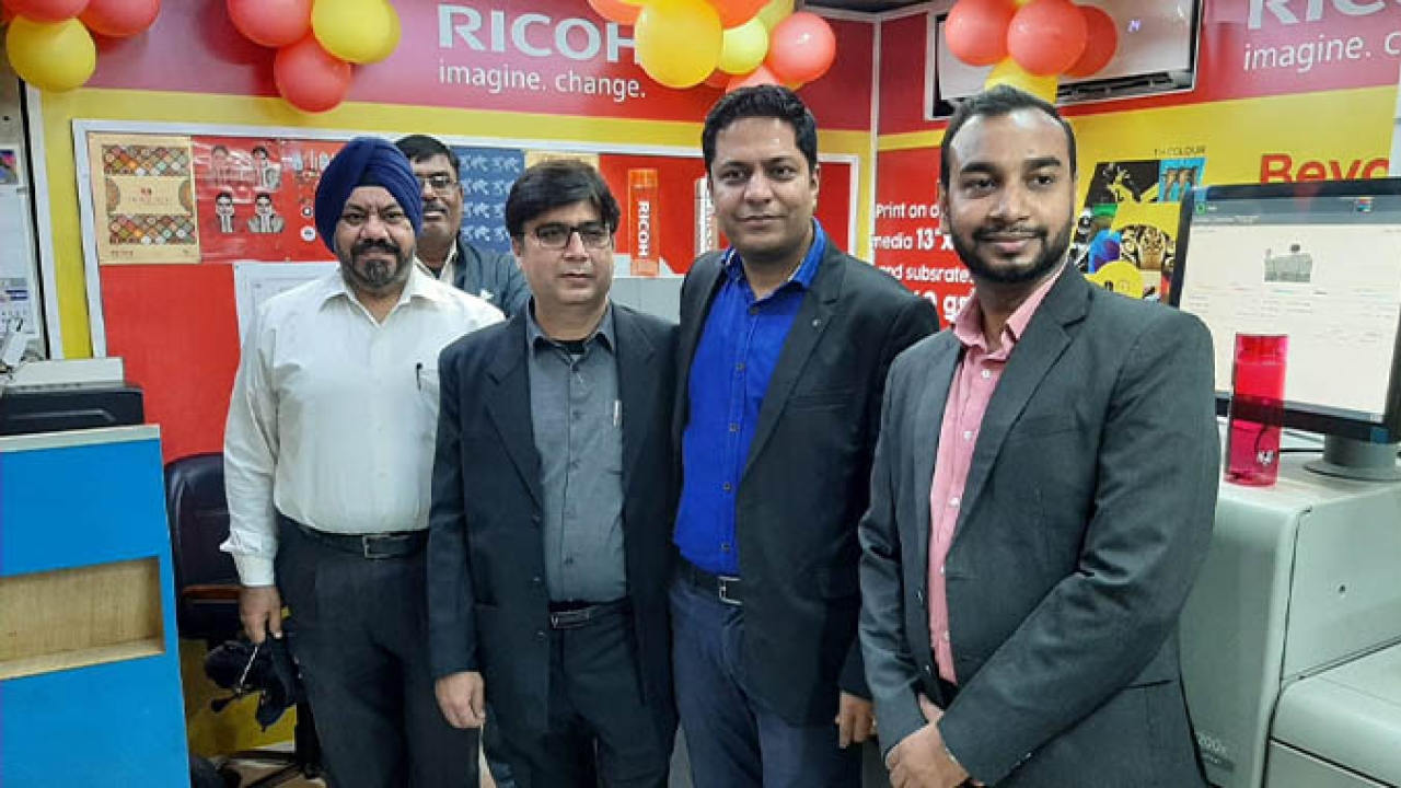  (L-R) Gurvinder Singh,director of sales and marketing, Monotech Systems, Naveen Gupta, senior manager - Sales, Digital Products and Solutions, Monotech Systems, Abhishek Nangia of Bharat Photostat, Akash Kumar, general manager, Marketing Monotech Systems