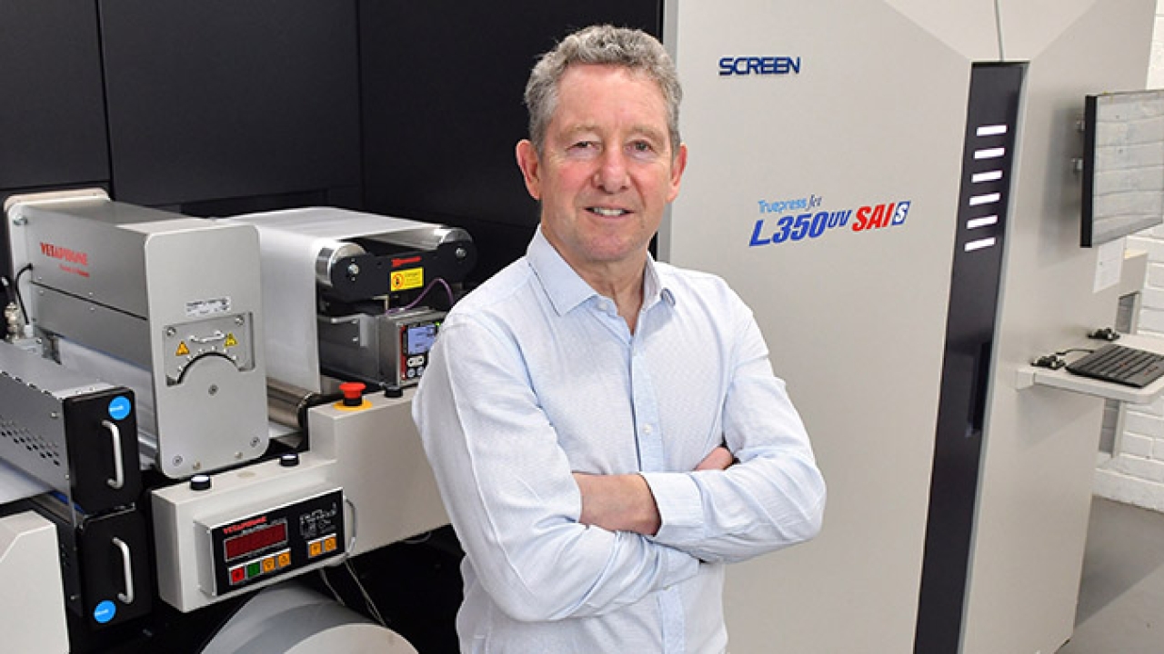 Rod Fisher, managing director of Print-Leeds, in front of the newly installed Screen press Rod Fisher, managing director of Print-Leeds, in front of the newly installed Screen press