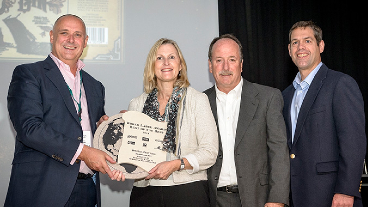 Syracuse Label & Surround Printing, USA, won a Best of the Beset award for its ‘Drawbridge Gin’ label