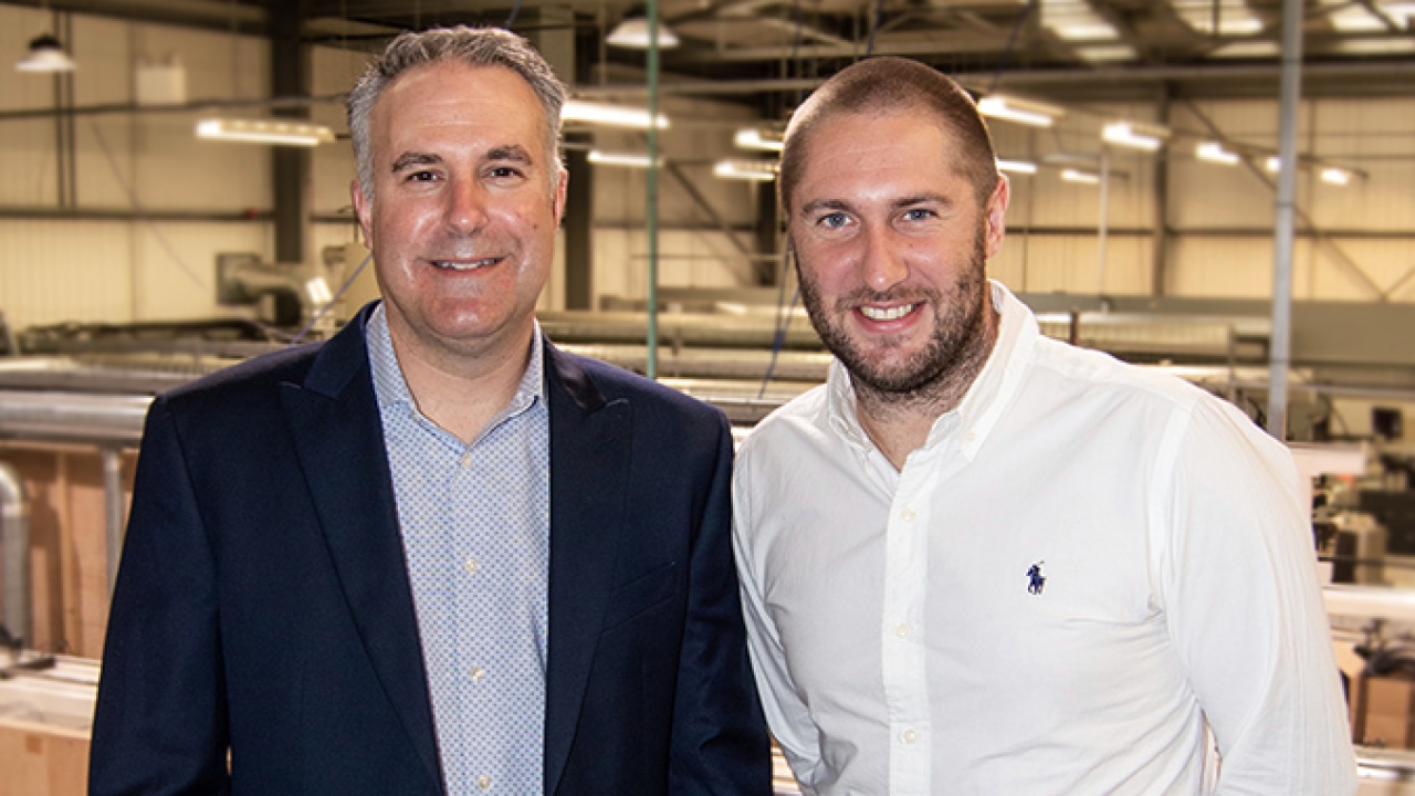 L-R: Tom Allum, chairman of Abbey Labels; Craig Rutterford, new sales director for Abbey Labels