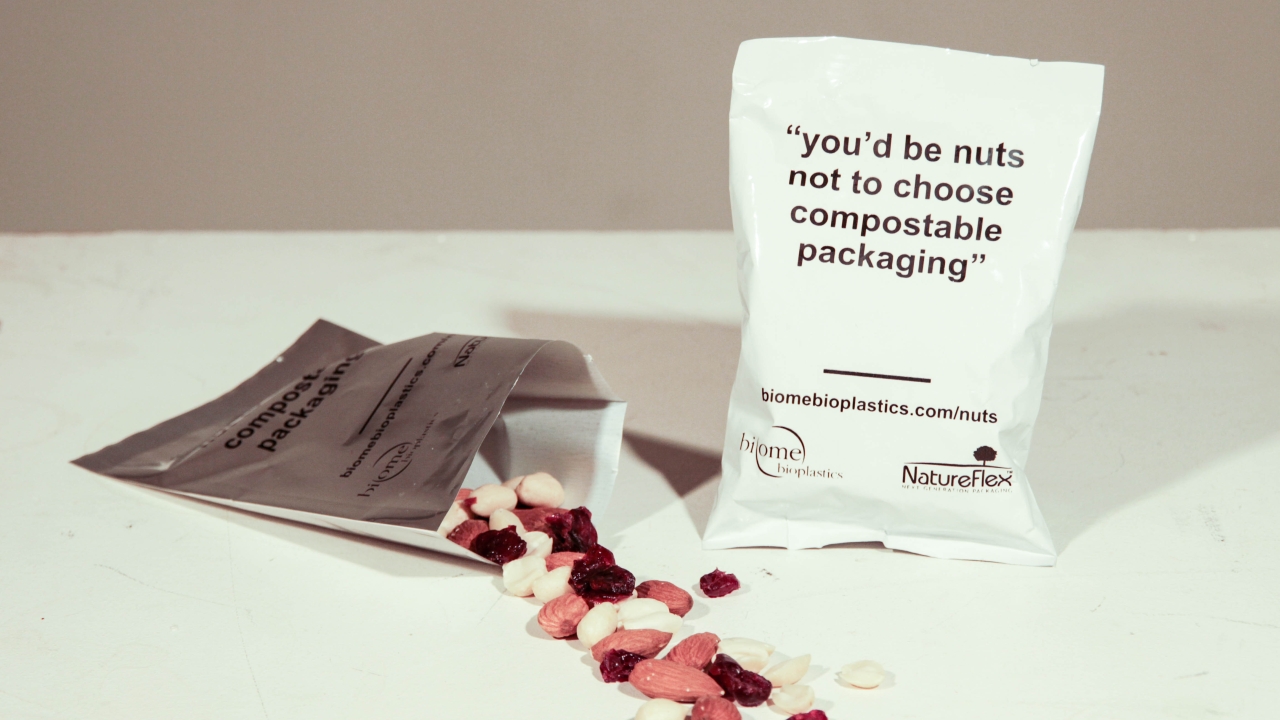 The compostable multilayer films are manufactured by combining Biome’s range of biodegradable sealant resins with Futamura’s compostable NatureFlex cellulose films to generate a range of laminated flexible structures Biome Bioplastics and Futamura partner to demonstrate compostable multilayer packaging