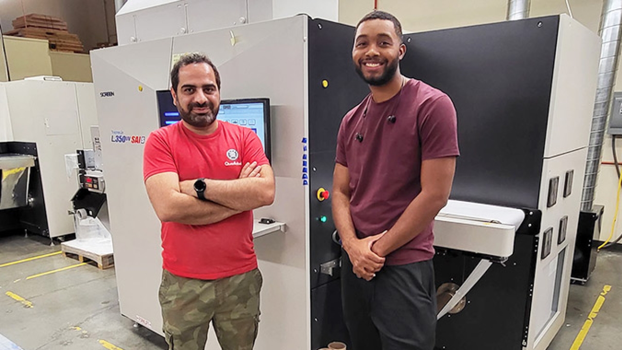Quadriga USA Enterprises has upgraded its Truepress Jet L350UV+ to the SAI S version to achieve faster speeds using white ink Quadriga USA Enterprises has upgraded its Truepress Jet L350UV+ to the SAI S version to achieve faster speeds using white ink