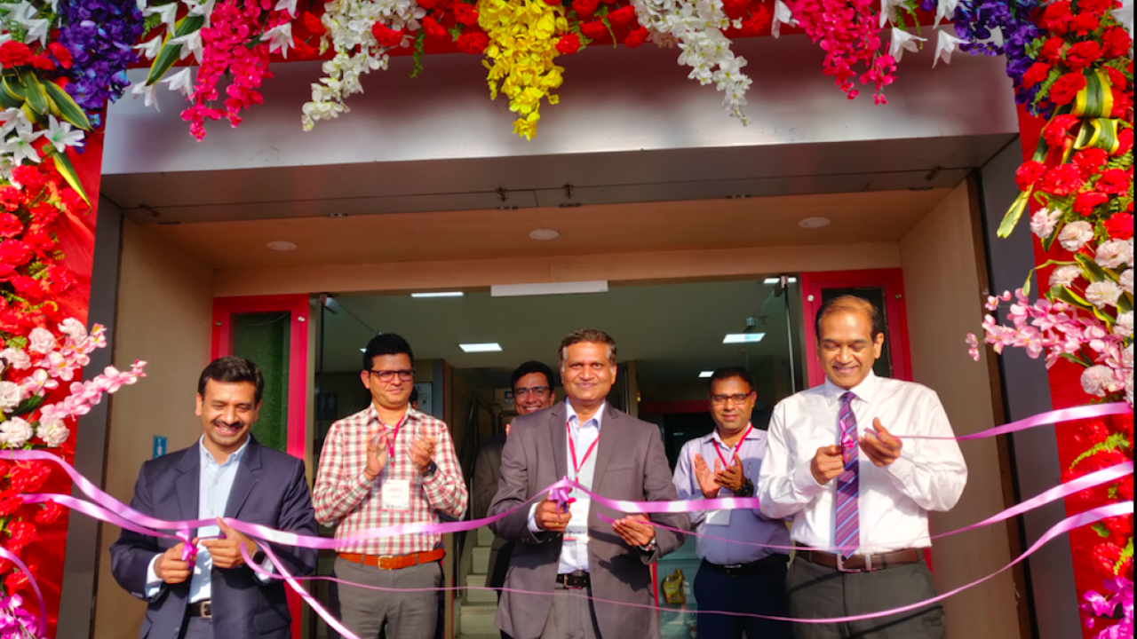 Pankaj Bhardwaj (L) and Anil Sharma (R) inaugurating the new slitting centre in Kolkata