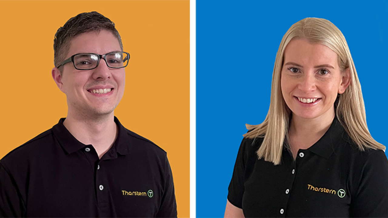 L-R: Zach Forest and Laura Woodward, two recent new hires at Tharstern L-R: Zach Forest and Laura Woodward, two recent new hires at Tharstern